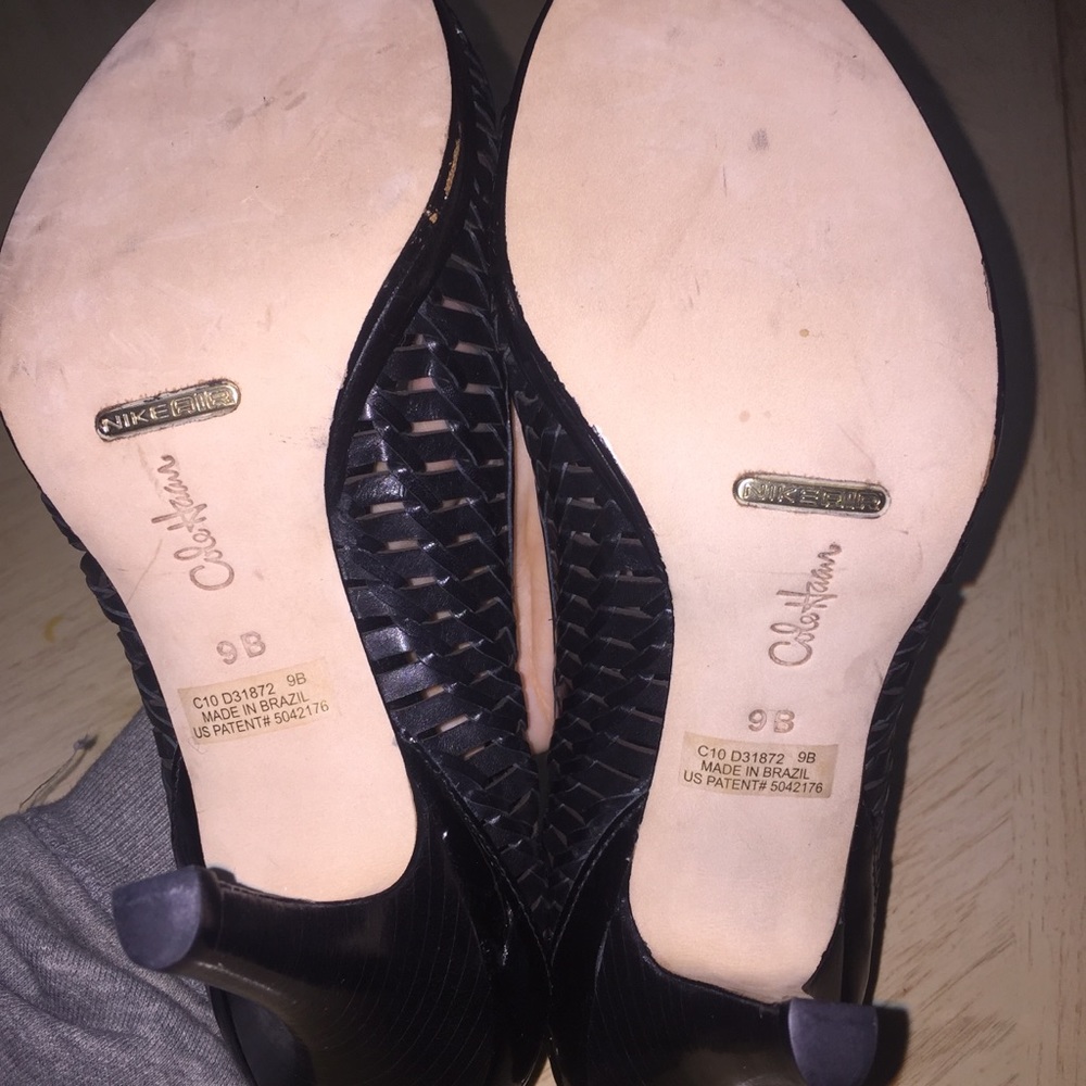 Cole Haan X Nike Air Peep Toe Woven Pumps Sz 9 - Picture 5 of 7
